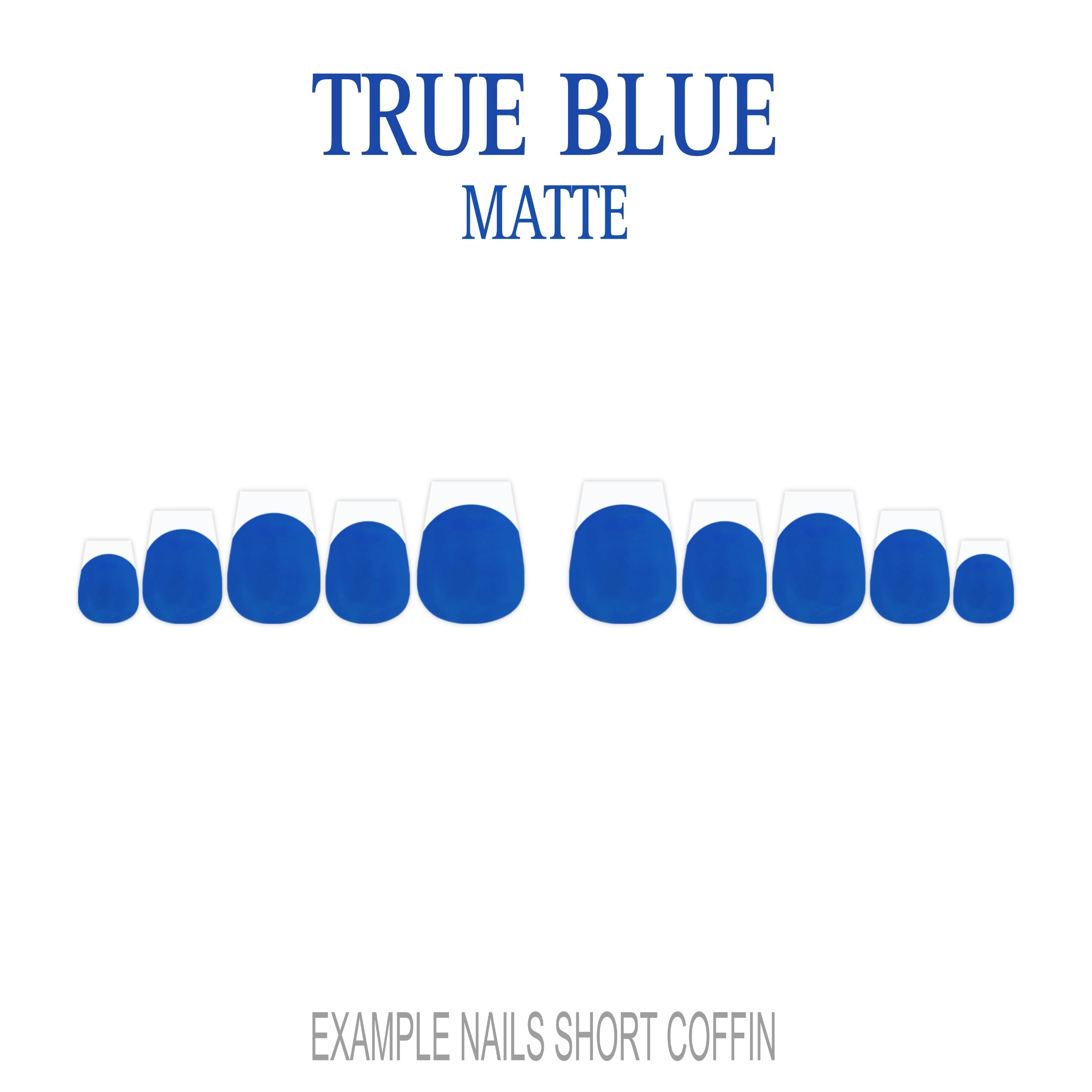 True Blue blue French tip press-on nails