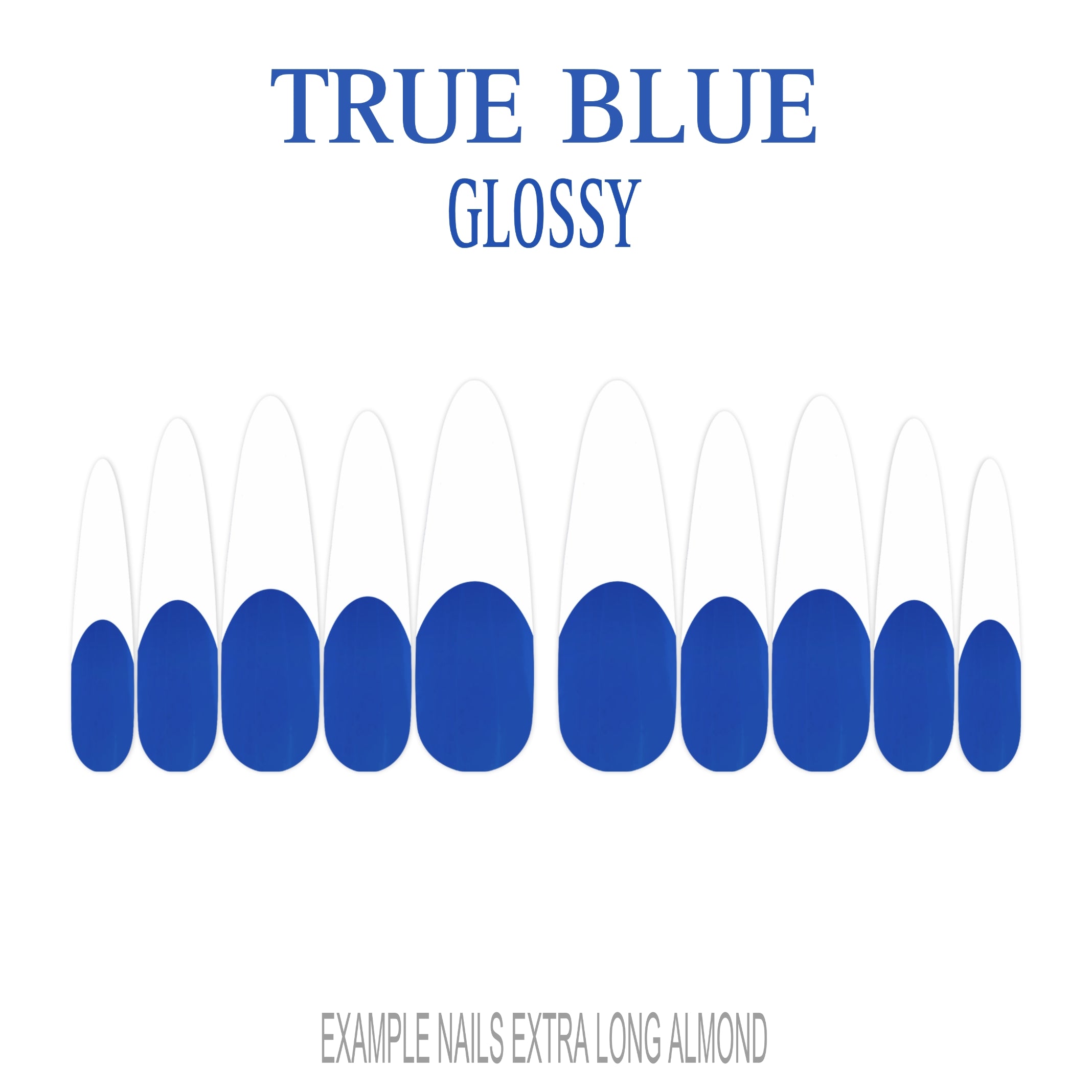 True Blue blue French tip press-on nails