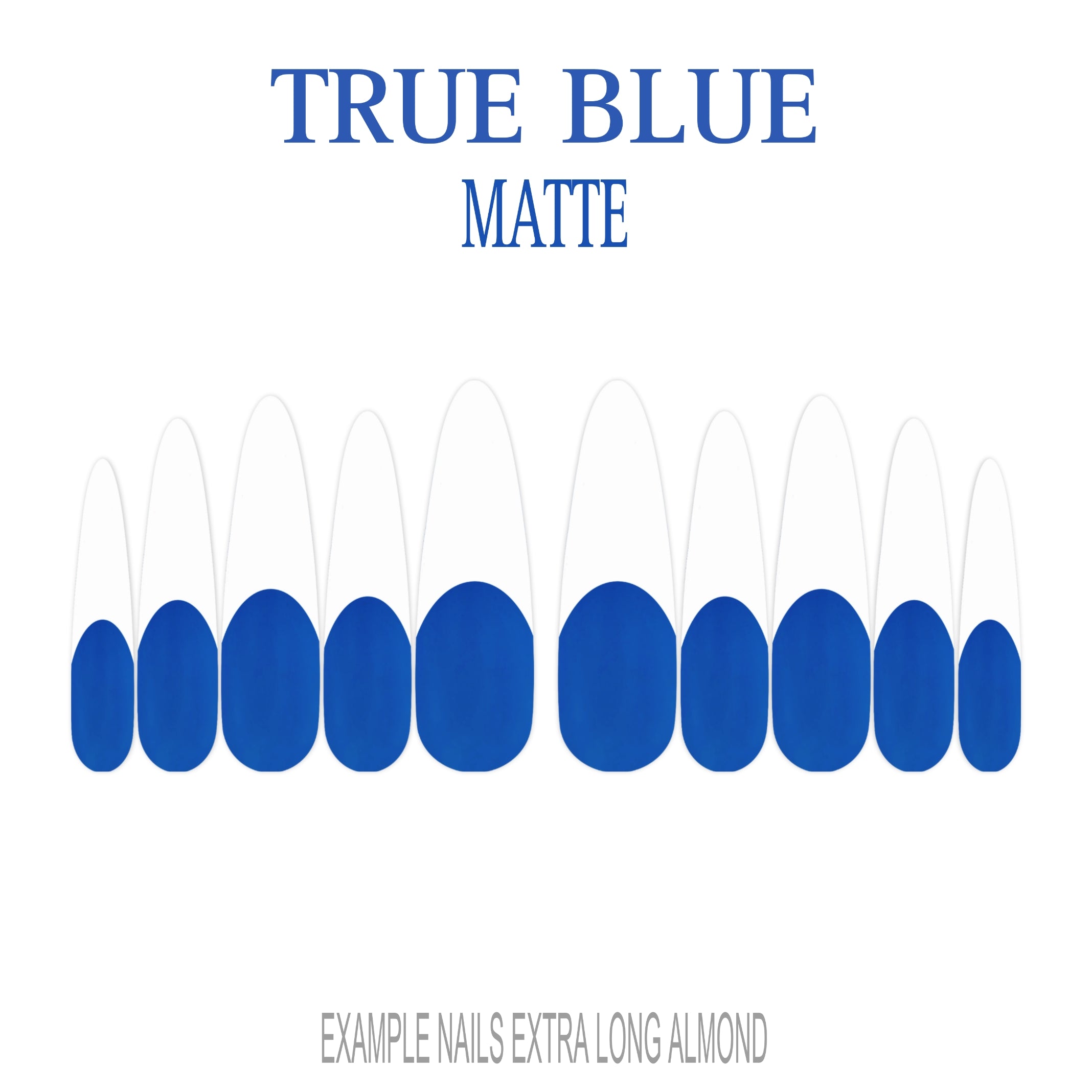 True Blue blue French tip press-on nails