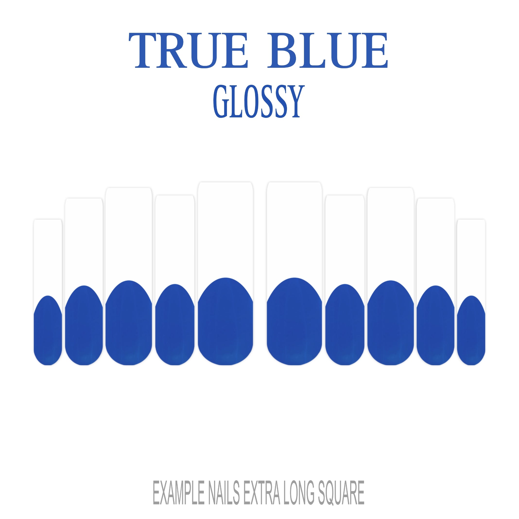 True Blue blue French tip press-on nails