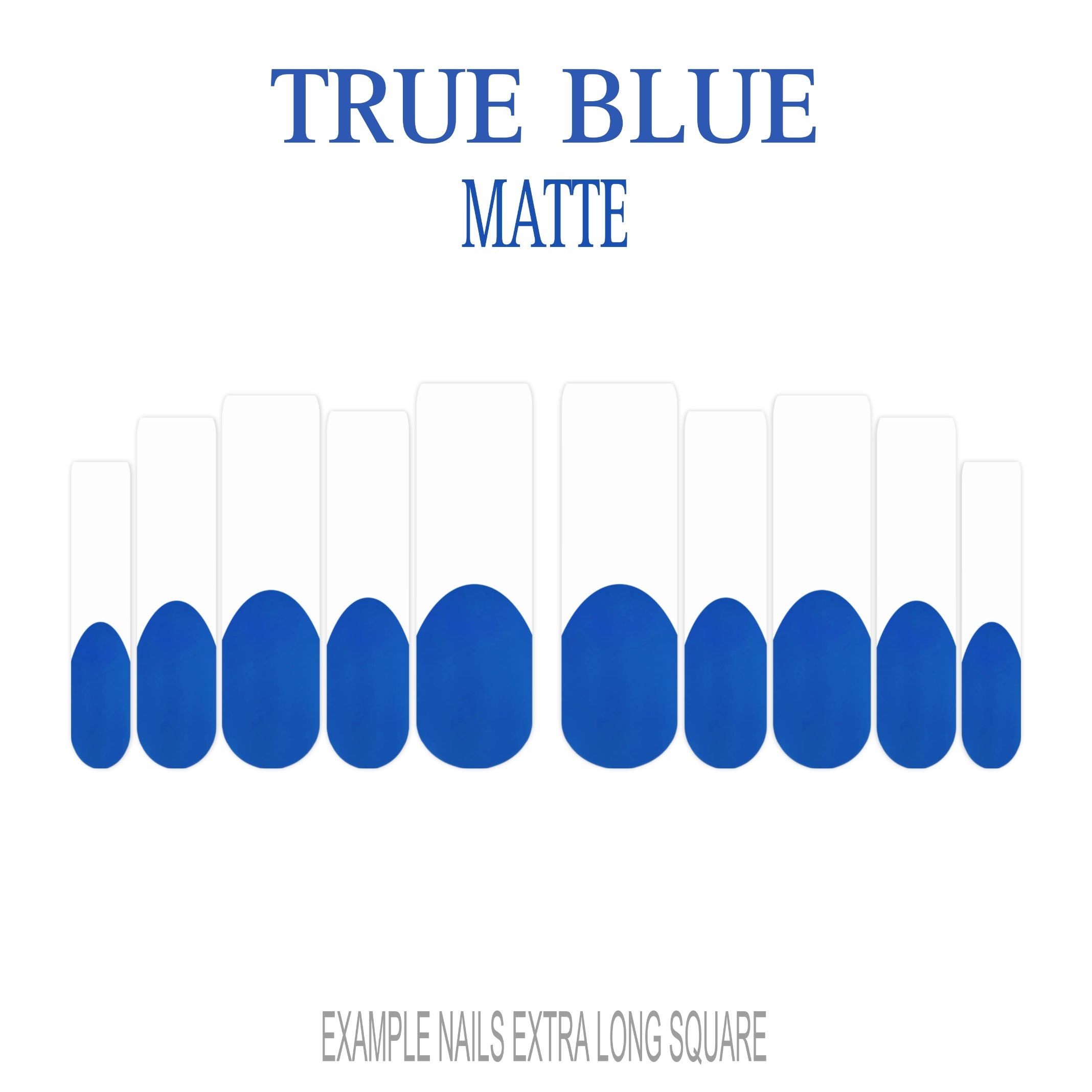 True Blue blue French tip press-on nails