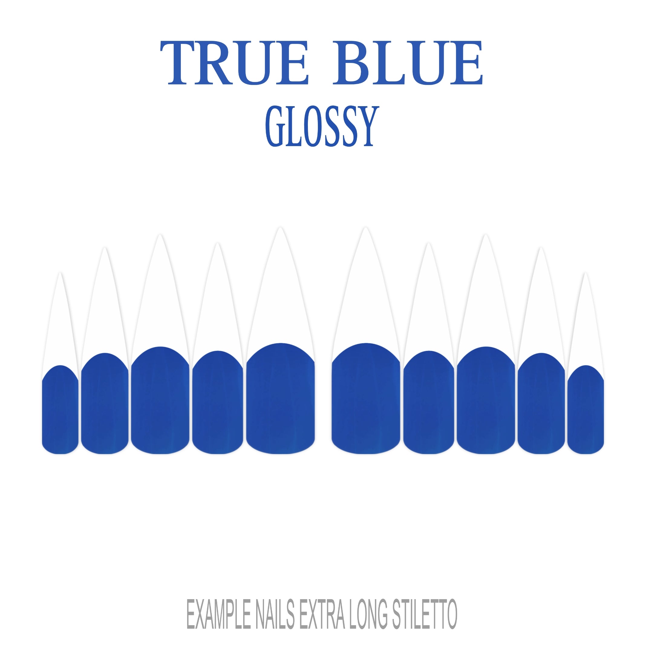 True Blue blue French tip press-on nails