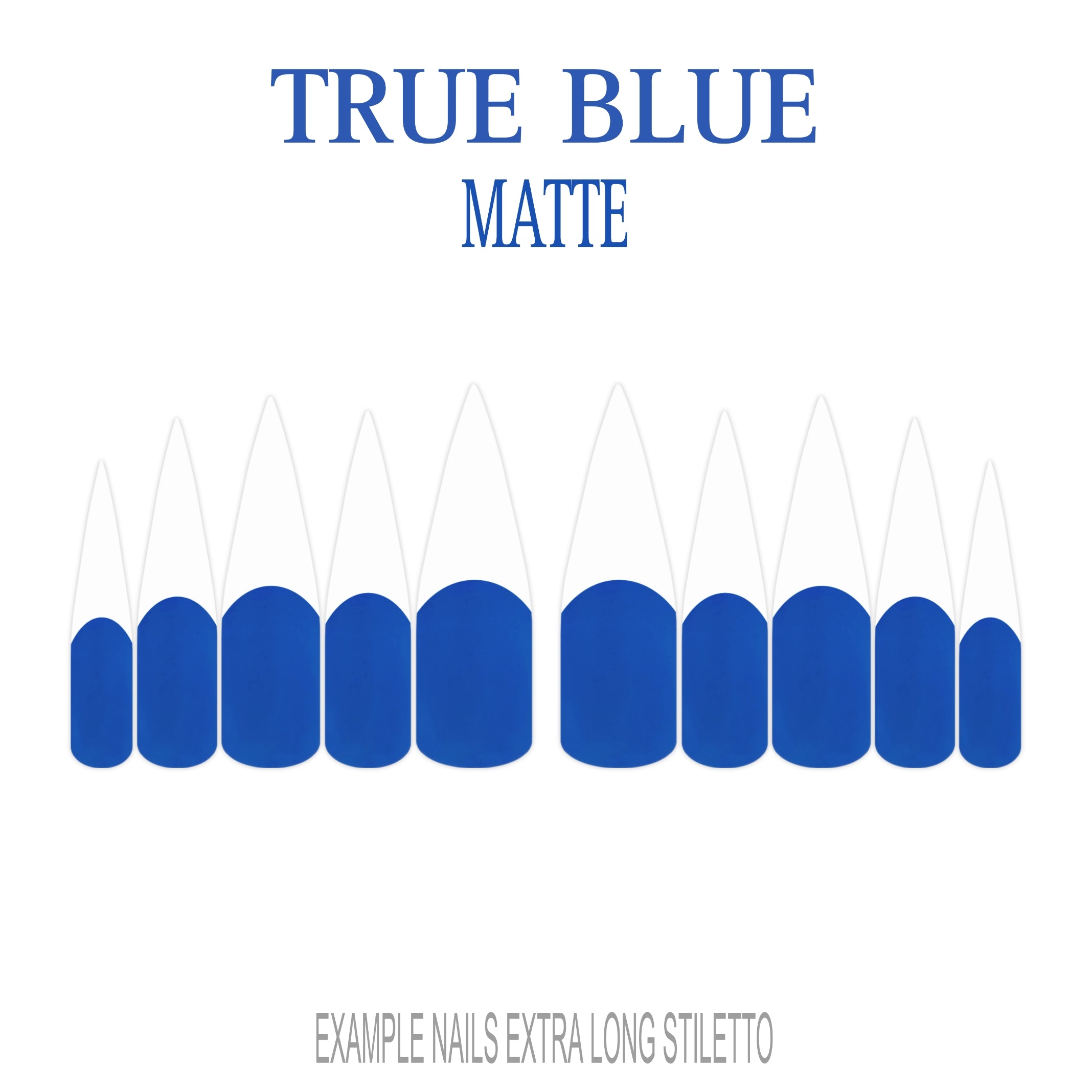True Blue blue French tip press-on nails