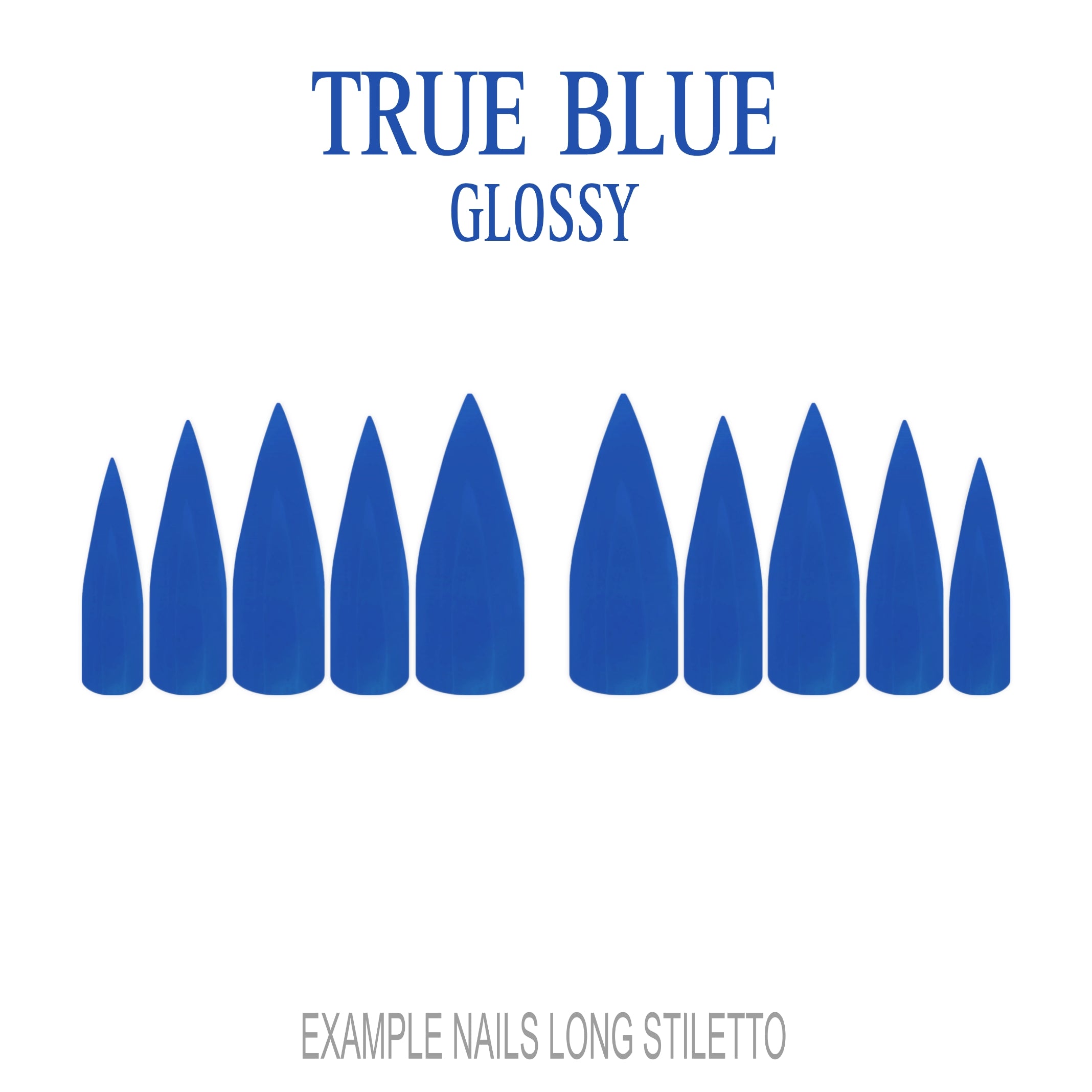 True Blue bold blue press-on nails