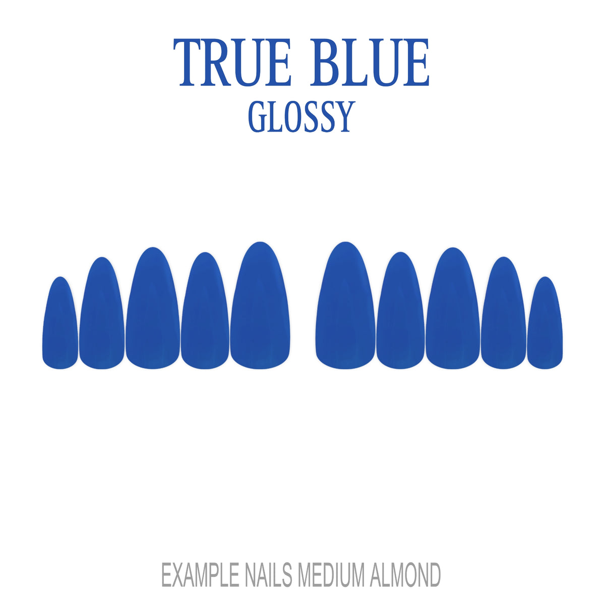 True Blue bold blue press-on nails