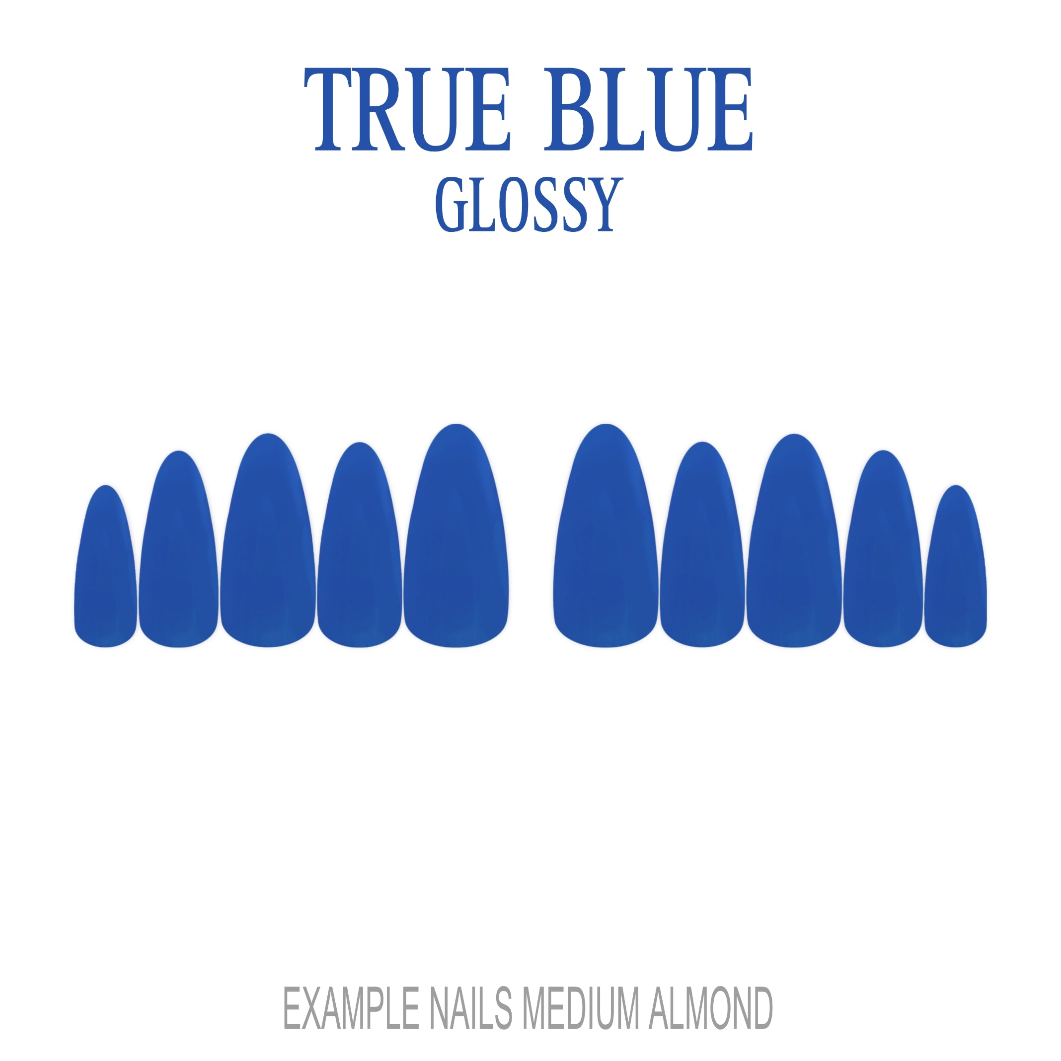 True Blue bold blue press-on nails