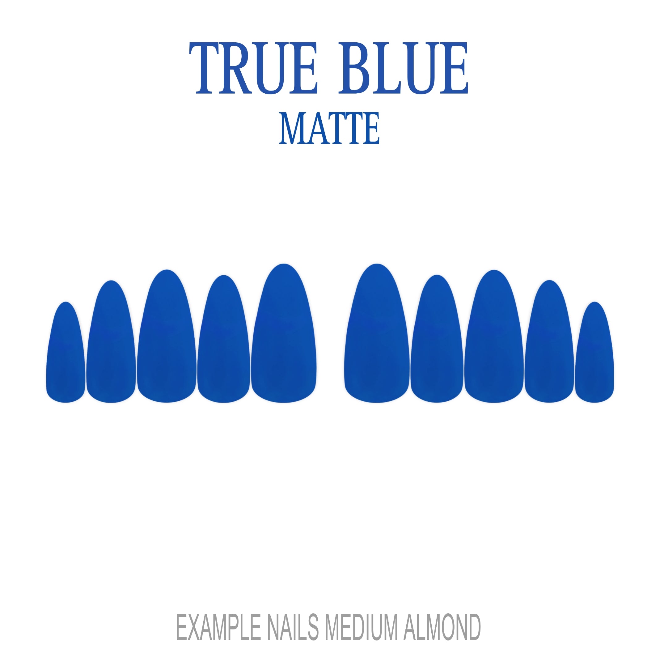 True Blue bold blue press-on nails