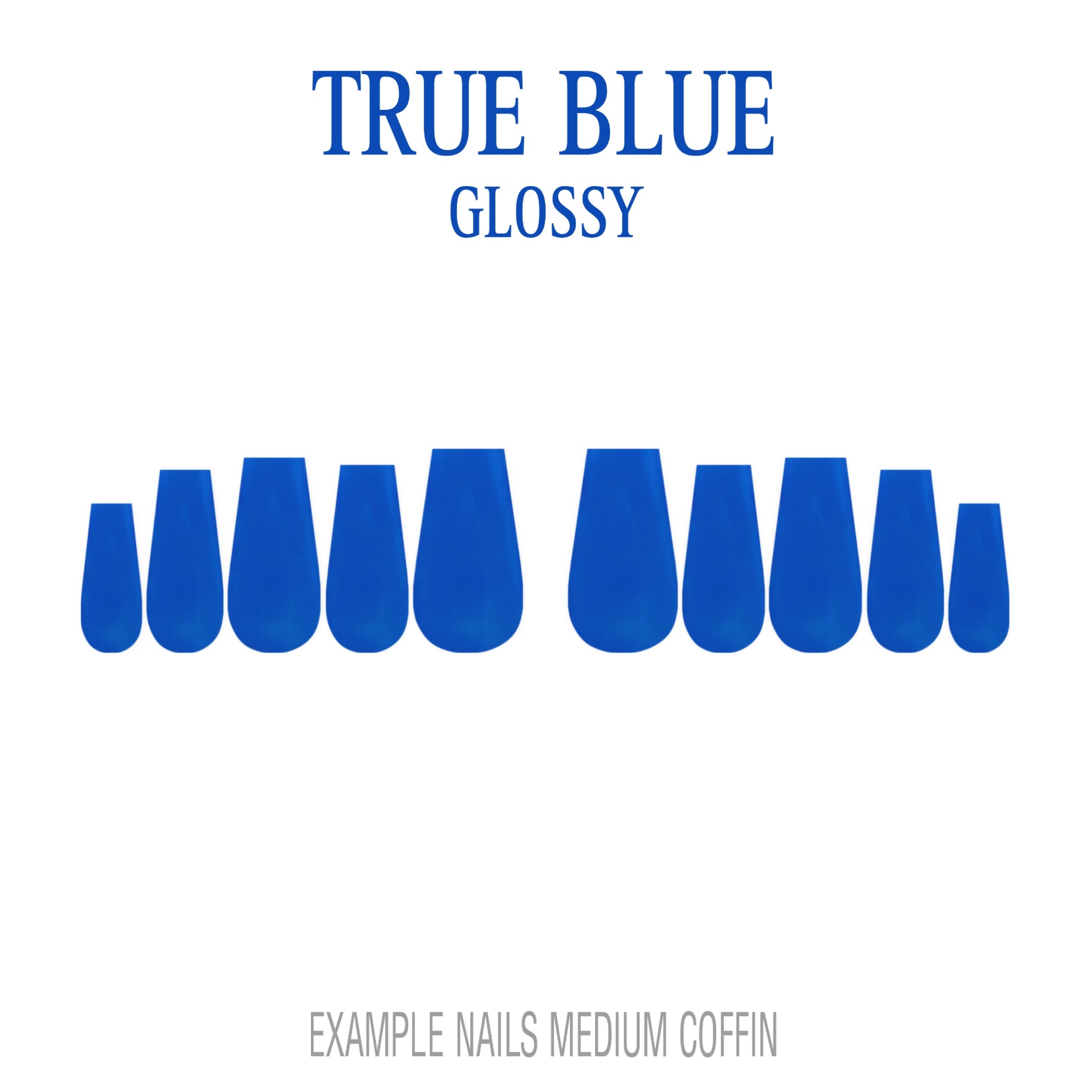 True Blue bold blue press-on nails