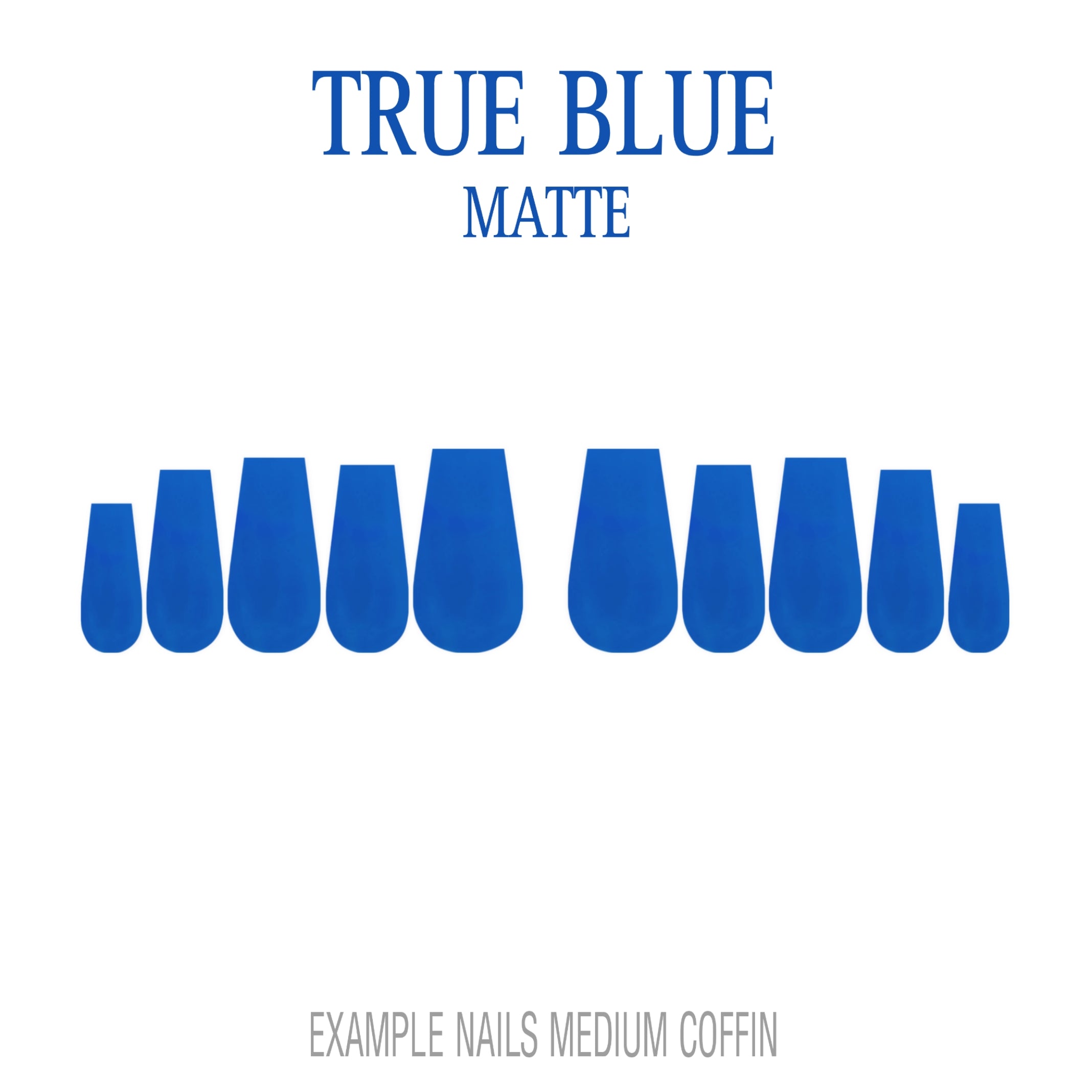 True Blue bold blue press-on nails