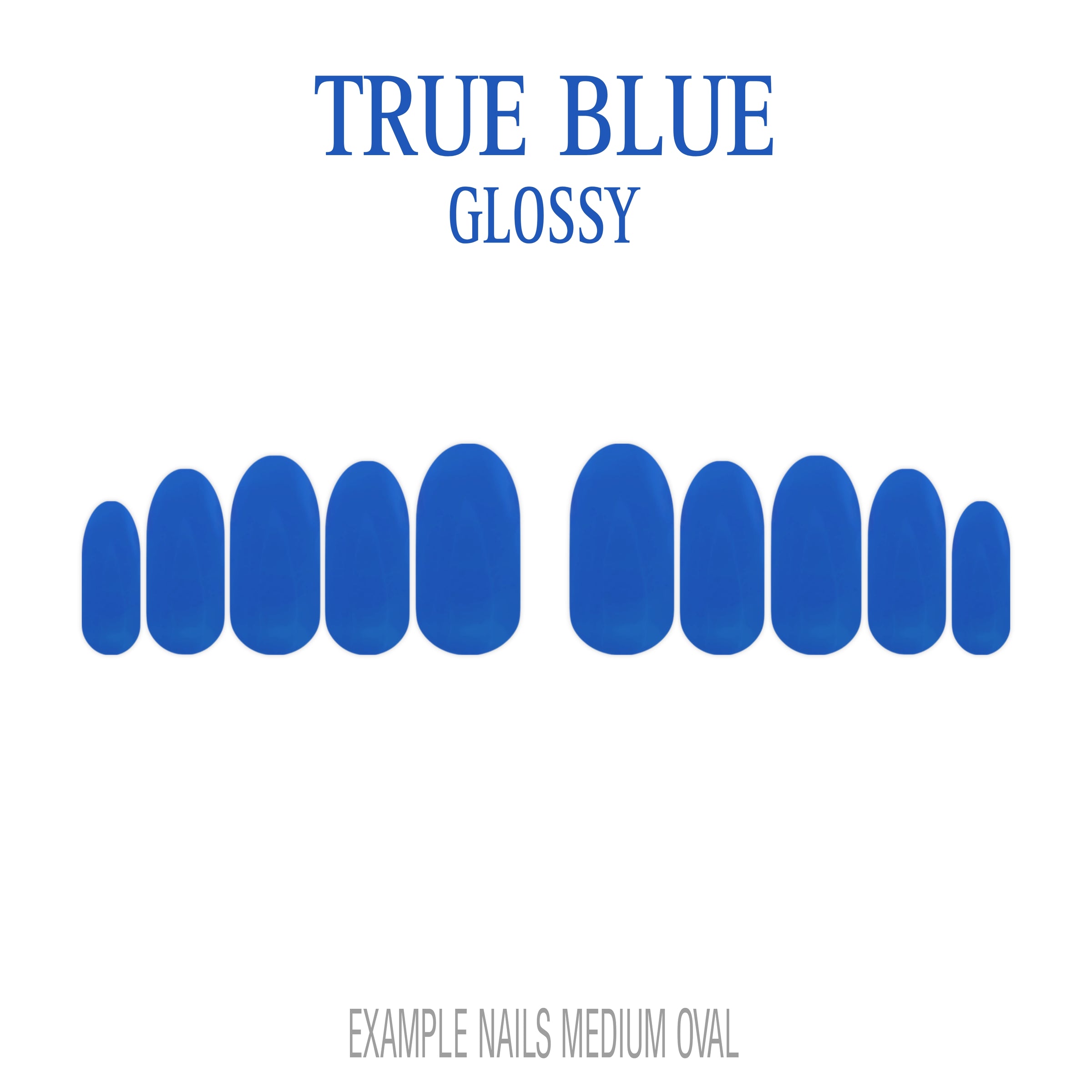 True Blue bold blue press-on nails