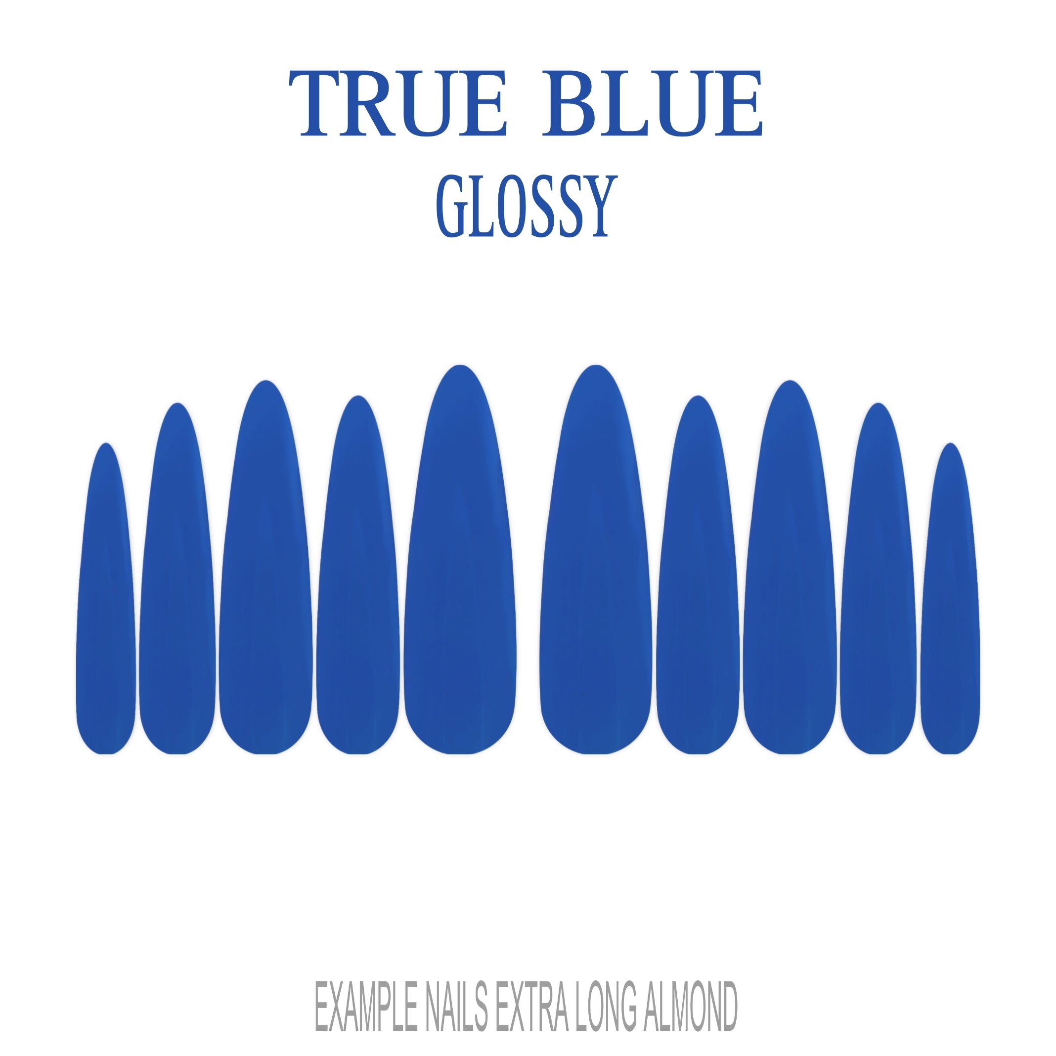True Blue bold blue press-on nails