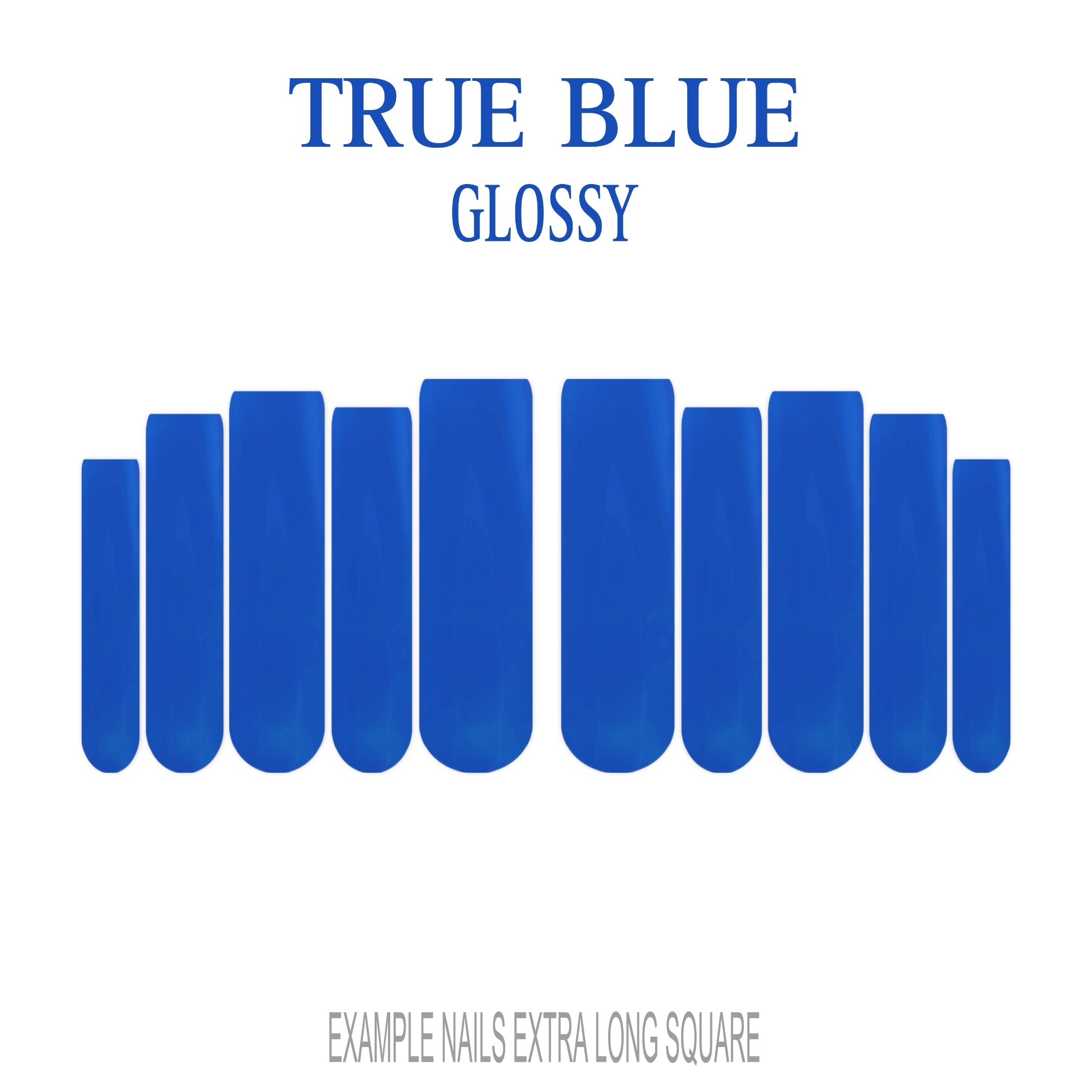True Blue bold blue press-on nails