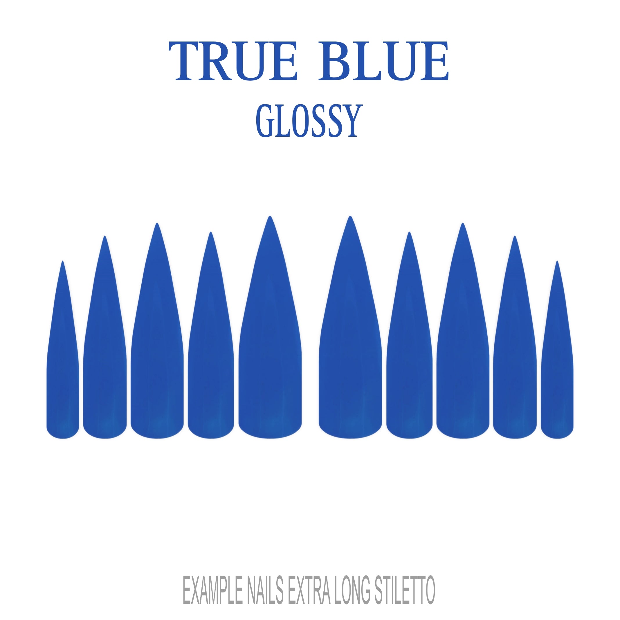 True Blue bold blue press-on nails