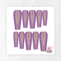 Twilight Glow purple glitter press-on nails