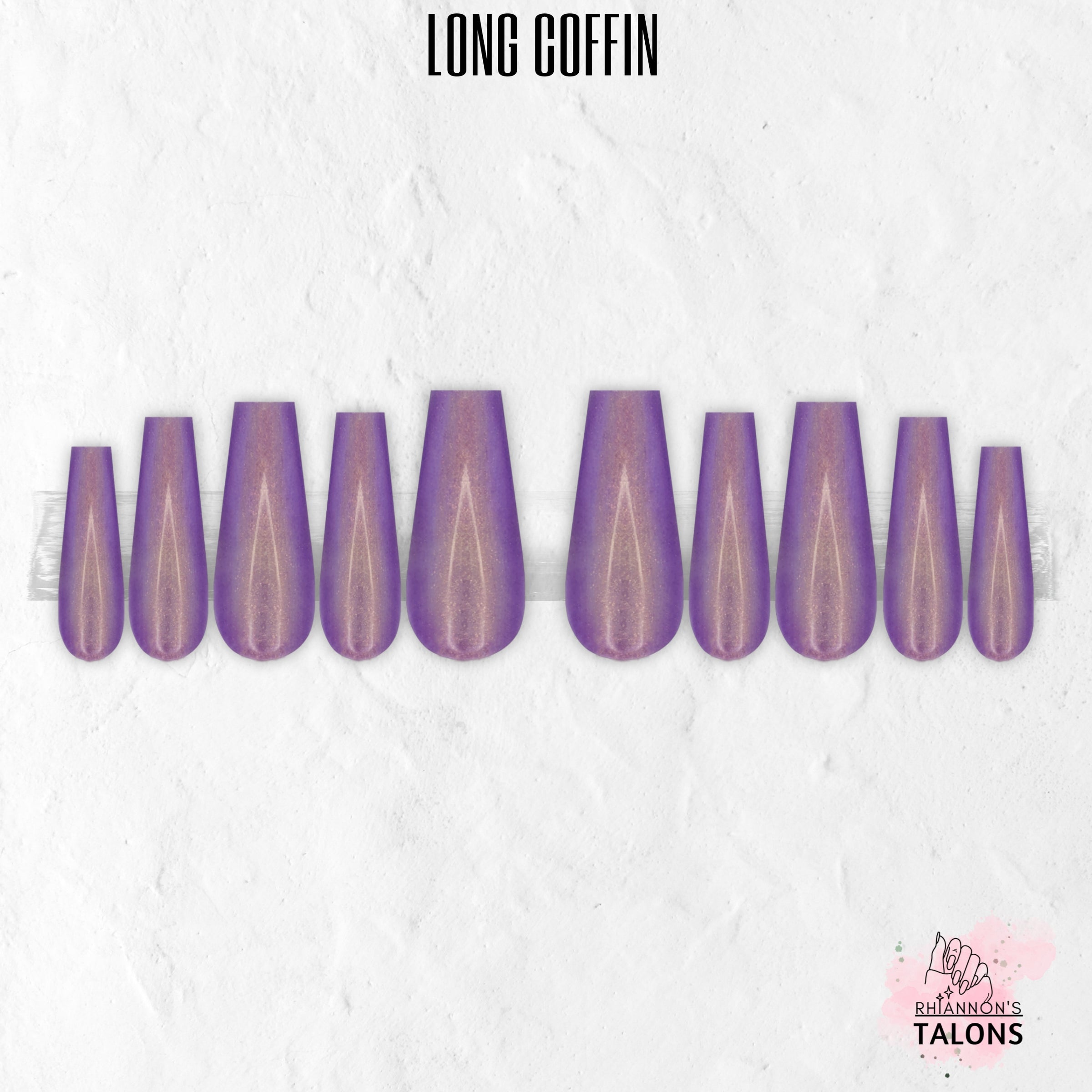 Twilight Glow purple glitter press-on nails