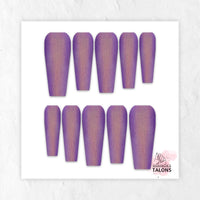 Twilight Glow purple glitter press-on nails