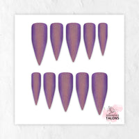 Twilight Glow purple glitter press-on nails