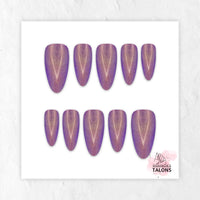 Twilight Glow purple glitter press-on nails