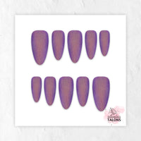 Twilight Glow purple glitter press-on nails