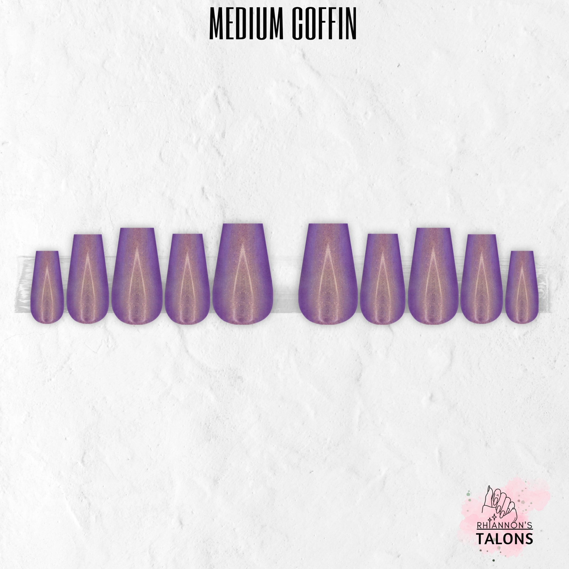 Twilight Glow purple glitter press-on nails