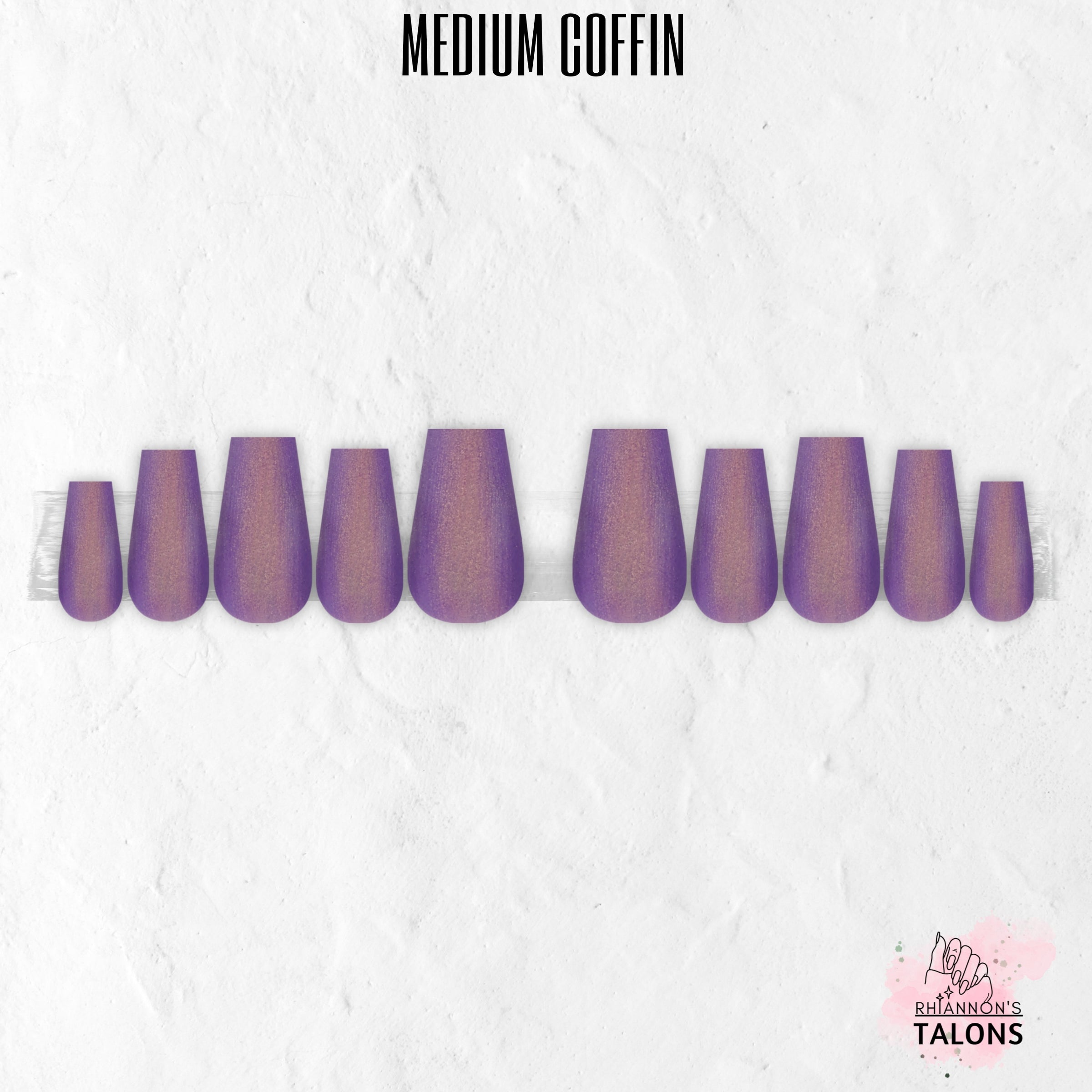 Twilight Glow purple glitter press-on nails