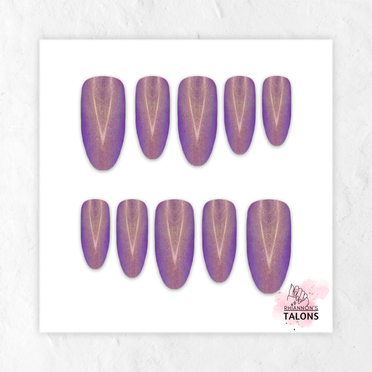 Twilight Glow purple glitter press-on nails