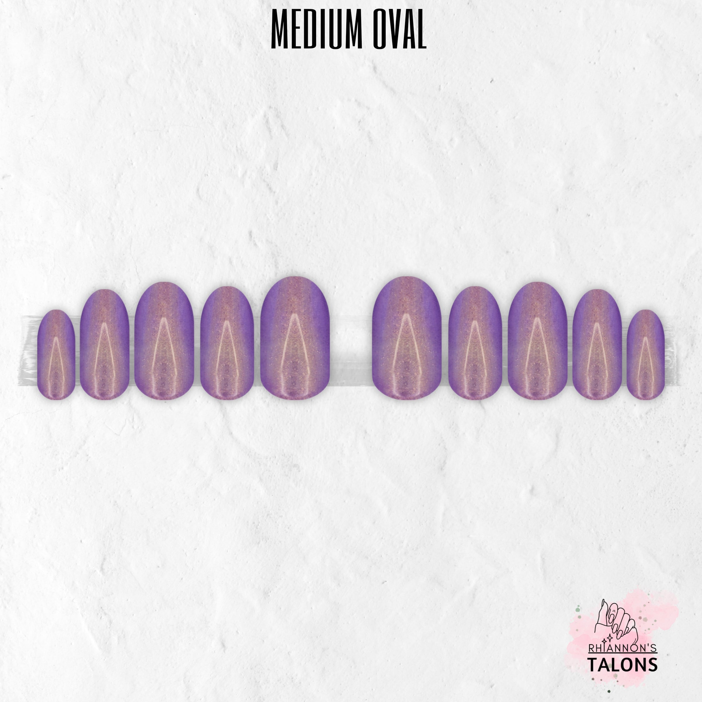Twilight Glow purple glitter press-on nails
