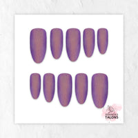 Twilight Glow purple glitter press-on nails