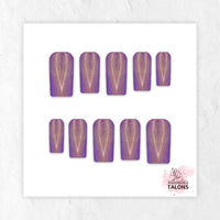 Twilight Glow purple glitter press-on nails