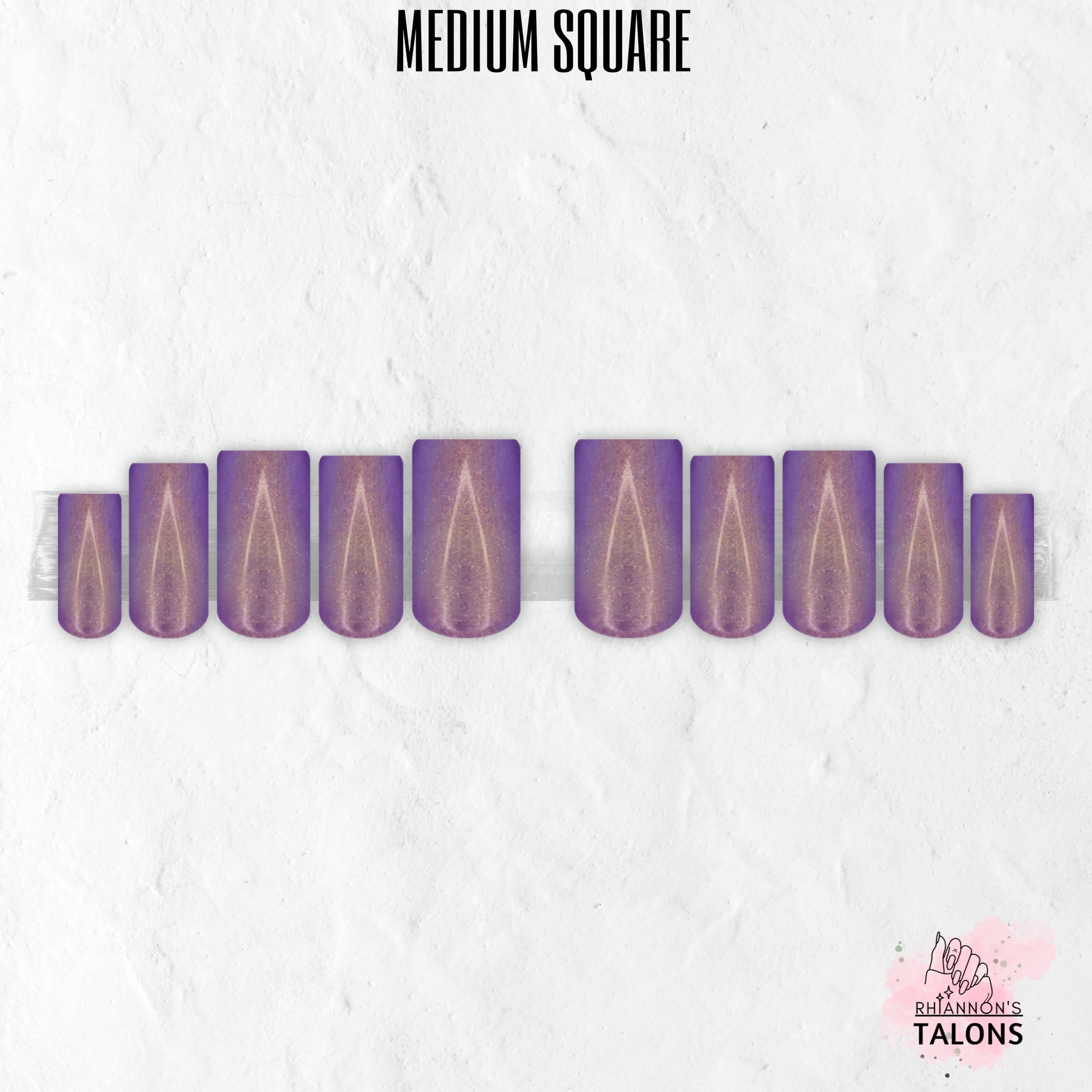 Twilight Glow purple glitter press-on nails