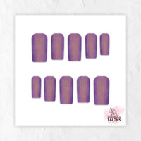 Twilight Glow purple glitter press-on nails