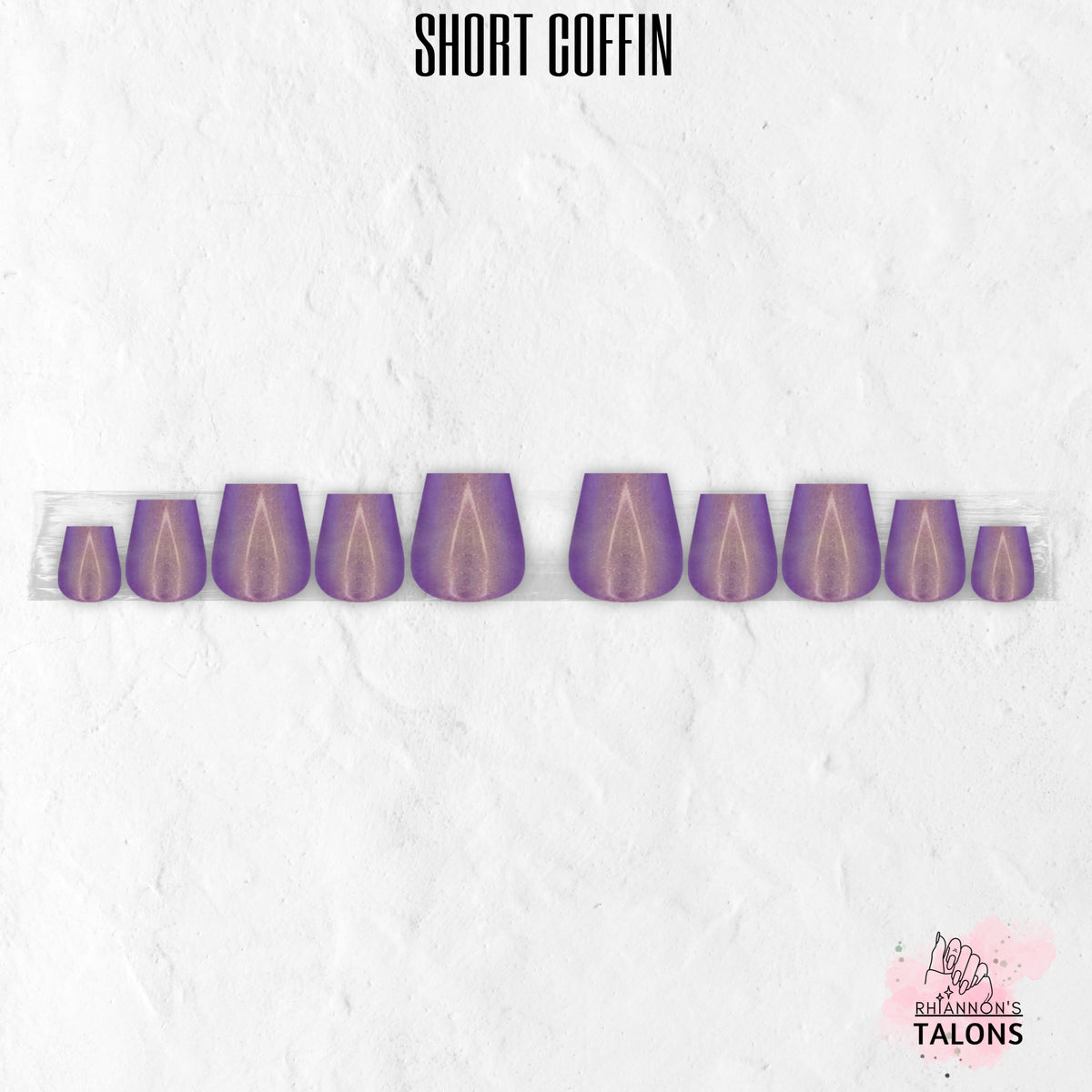 Twilight Glow purple glitter press-on nails