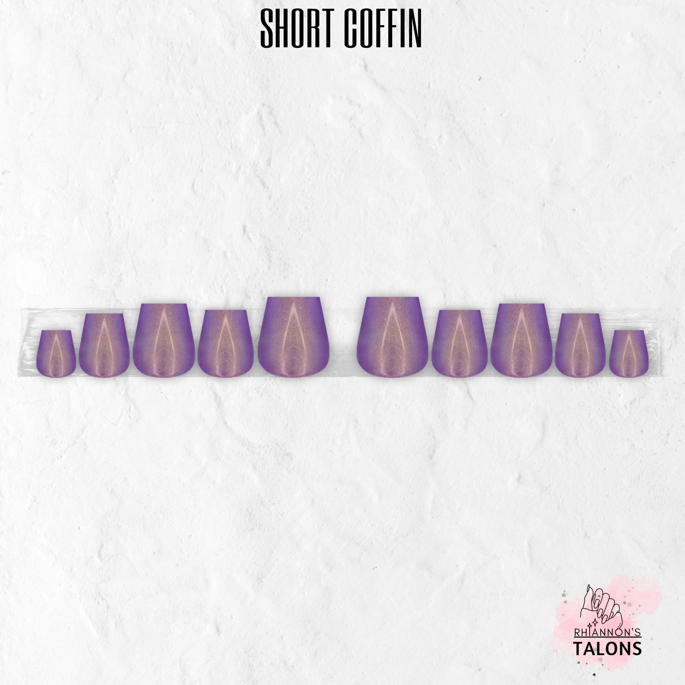 Twilight Glow purple glitter press-on nails