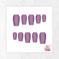 Twilight Glow purple glitter press-on nails