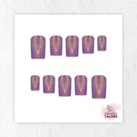 Twilight Glow purple glitter press-on nails