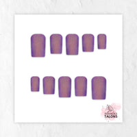 Twilight Glow purple glitter press-on nails