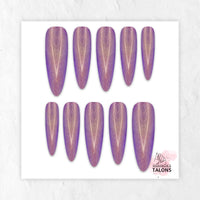 Twilight Glow purple glitter press-on nails