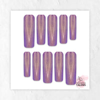 Twilight Glow purple glitter press-on nails