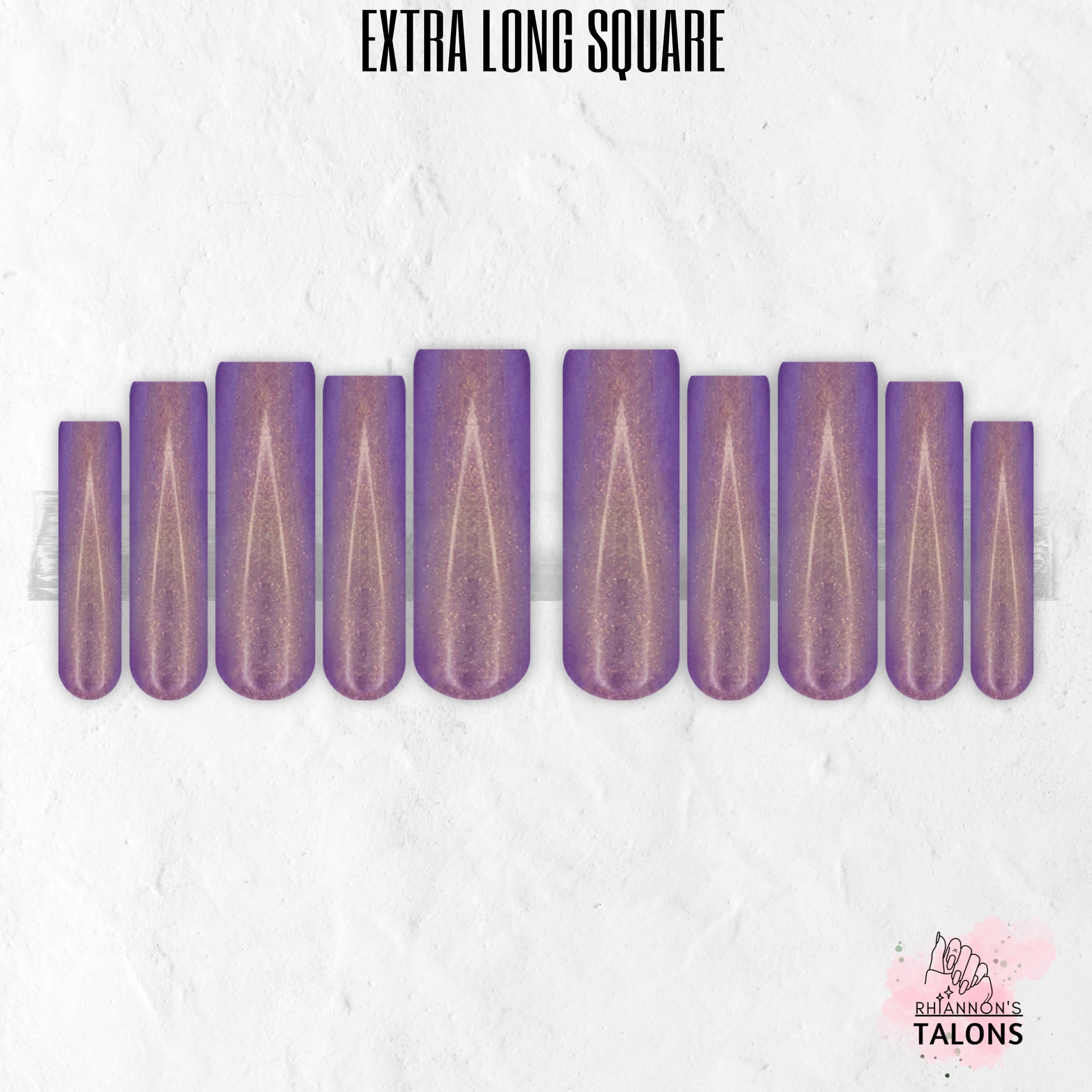 Twilight Glow purple glitter press-on nails