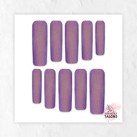 Twilight Glow purple glitter press-on nails