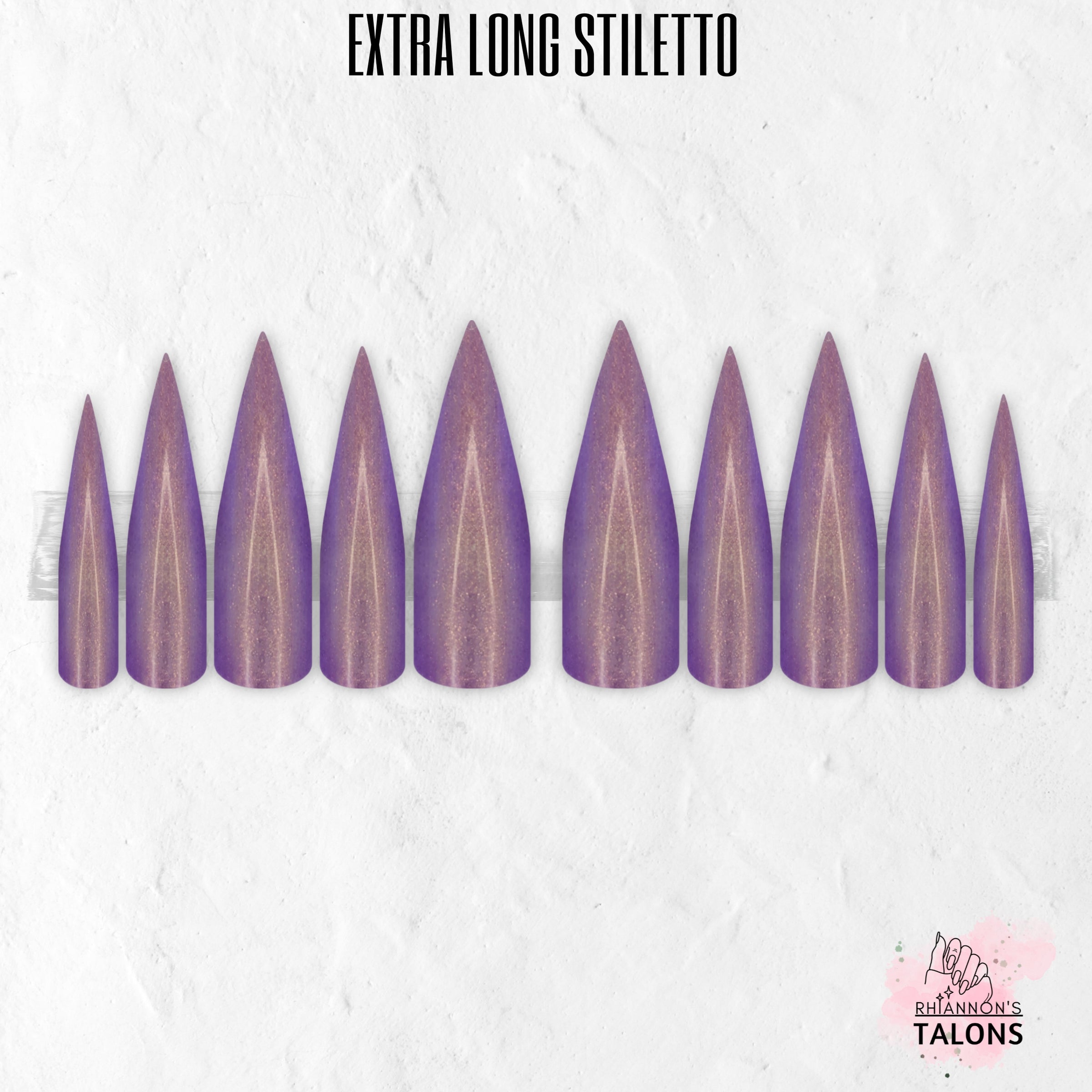 Twilight Glow purple glitter press-on nails