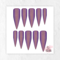 Twilight Glow purple glitter press-on nails