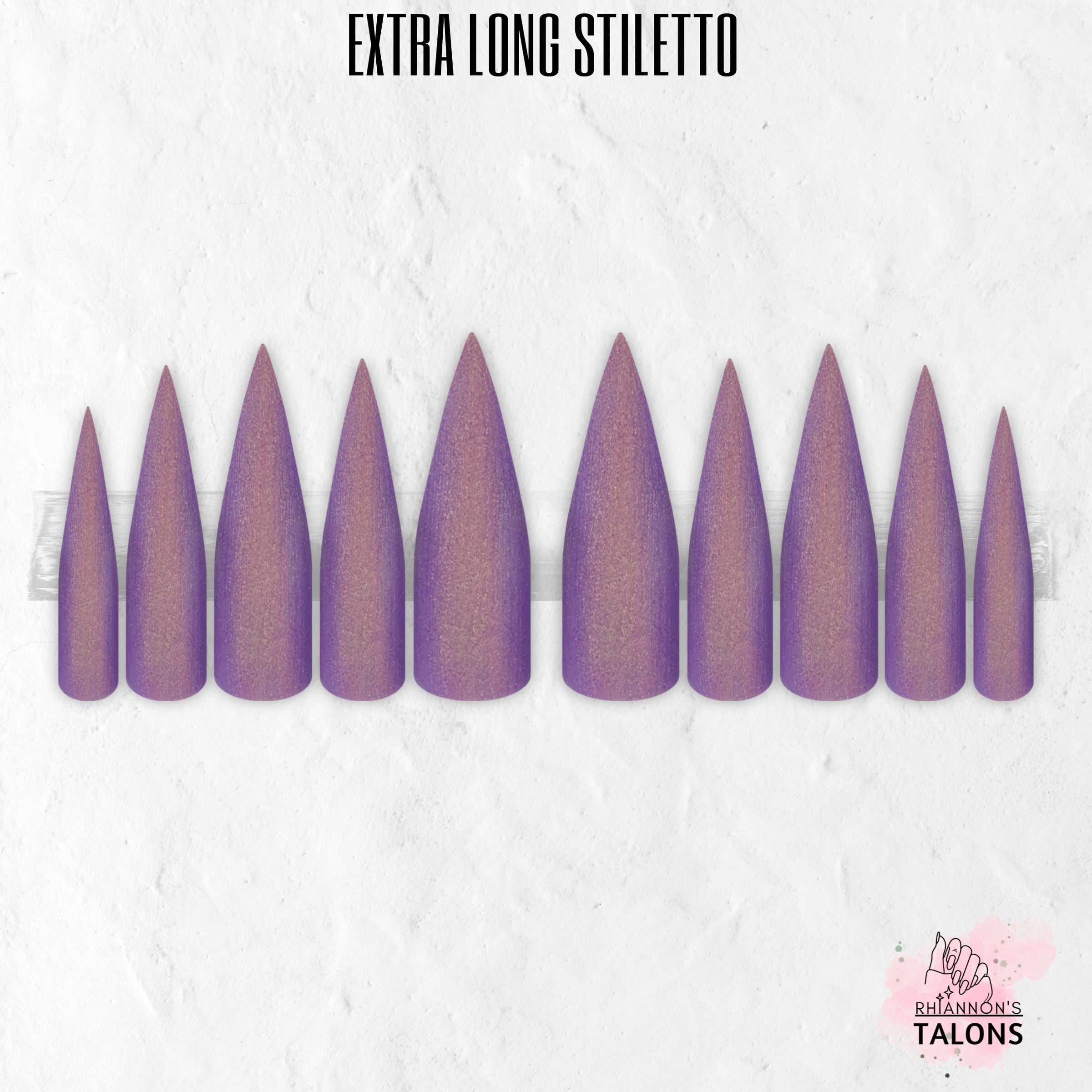 Twilight Glow purple glitter press-on nails
