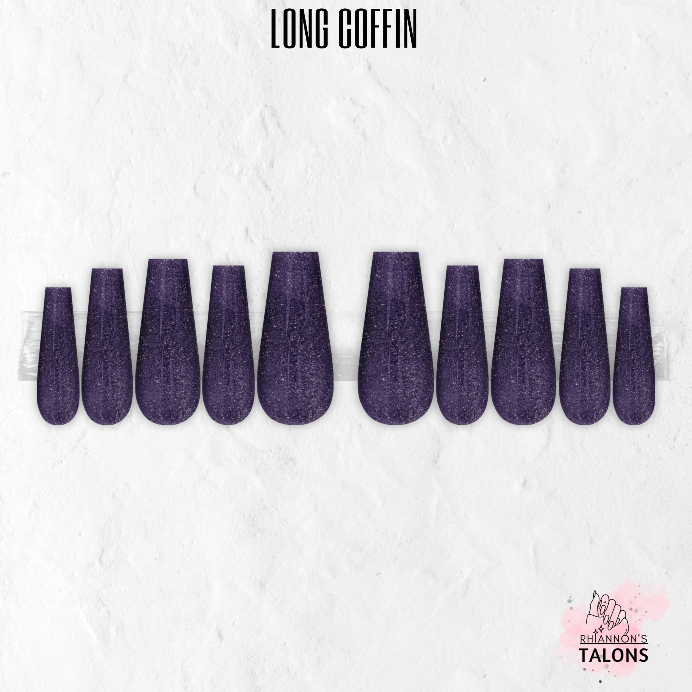 Witching Hour dark glitter press-on nails