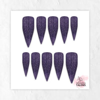 Witching Hour dark glitter press-on nails