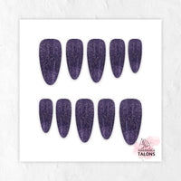 Witching Hour dark glitter press-on nails