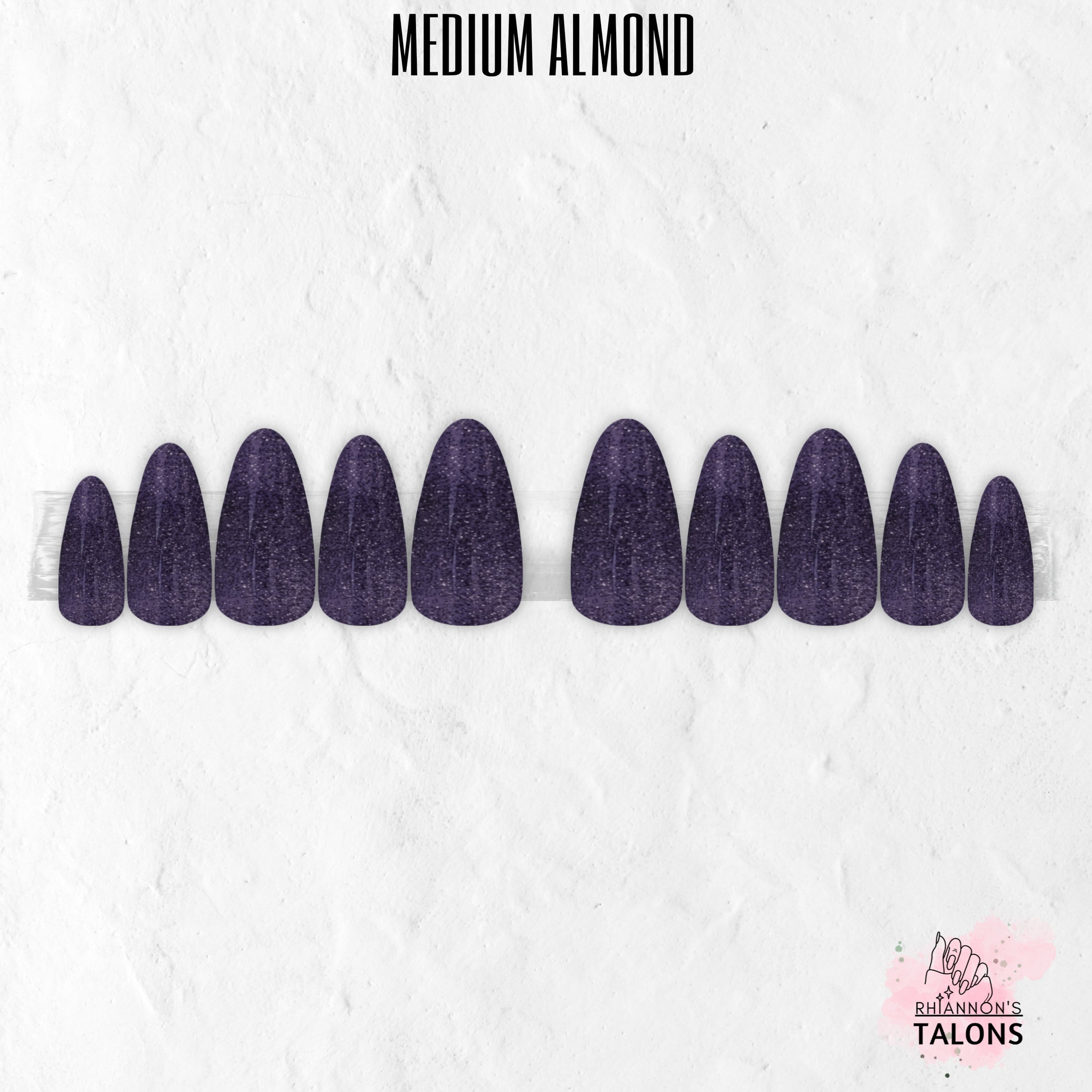 Witching Hour dark glitter press-on nails