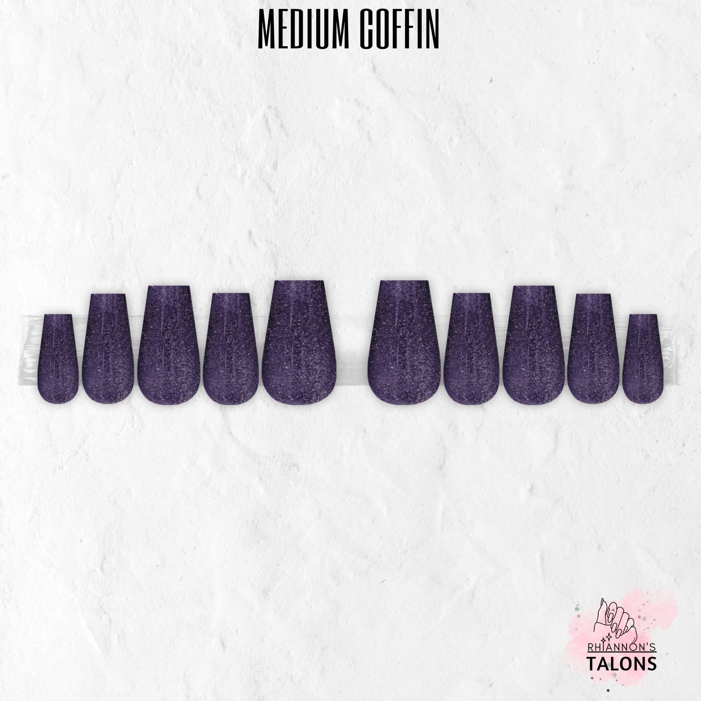 Witching Hour dark glitter press-on nails