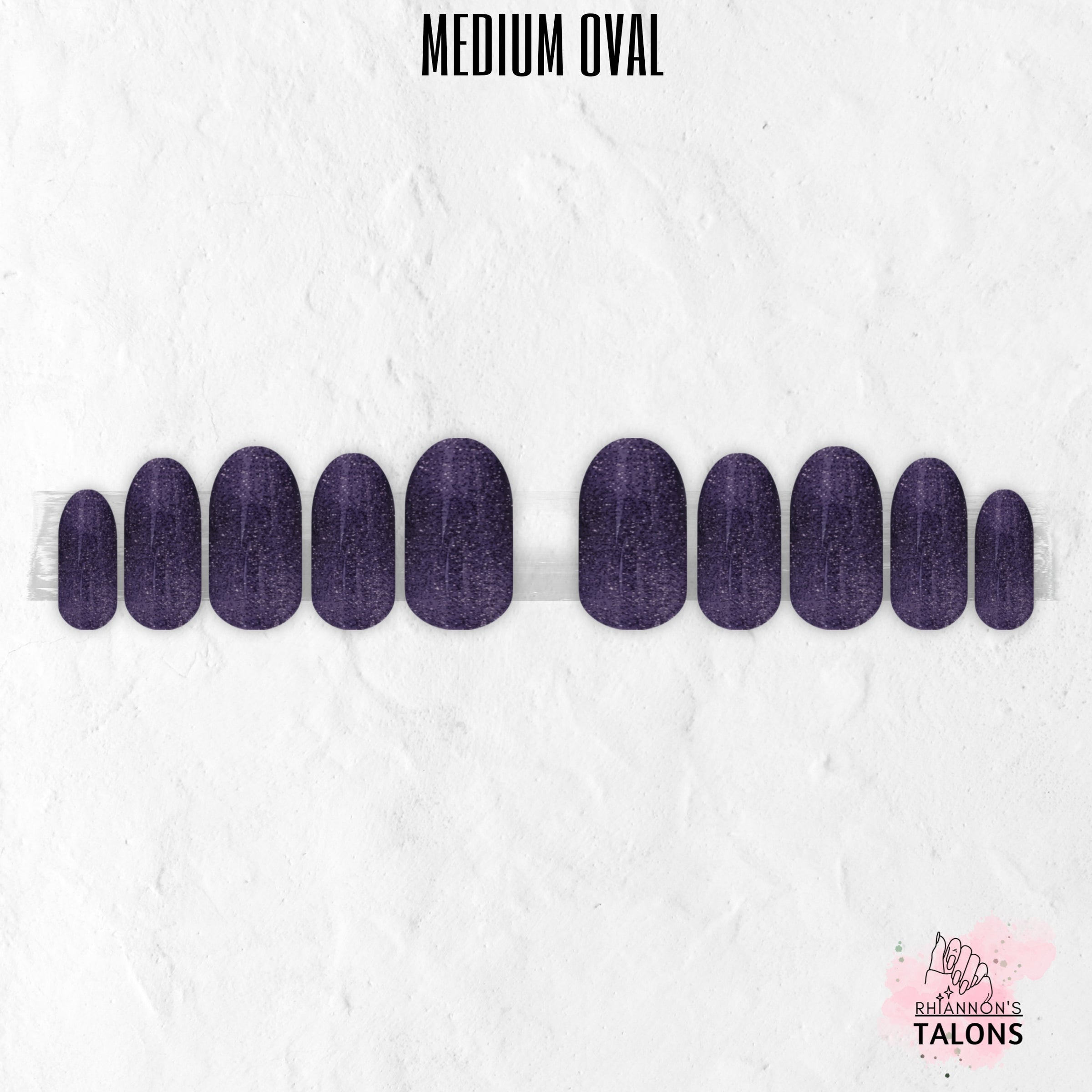 Witching Hour dark glitter press-on nails