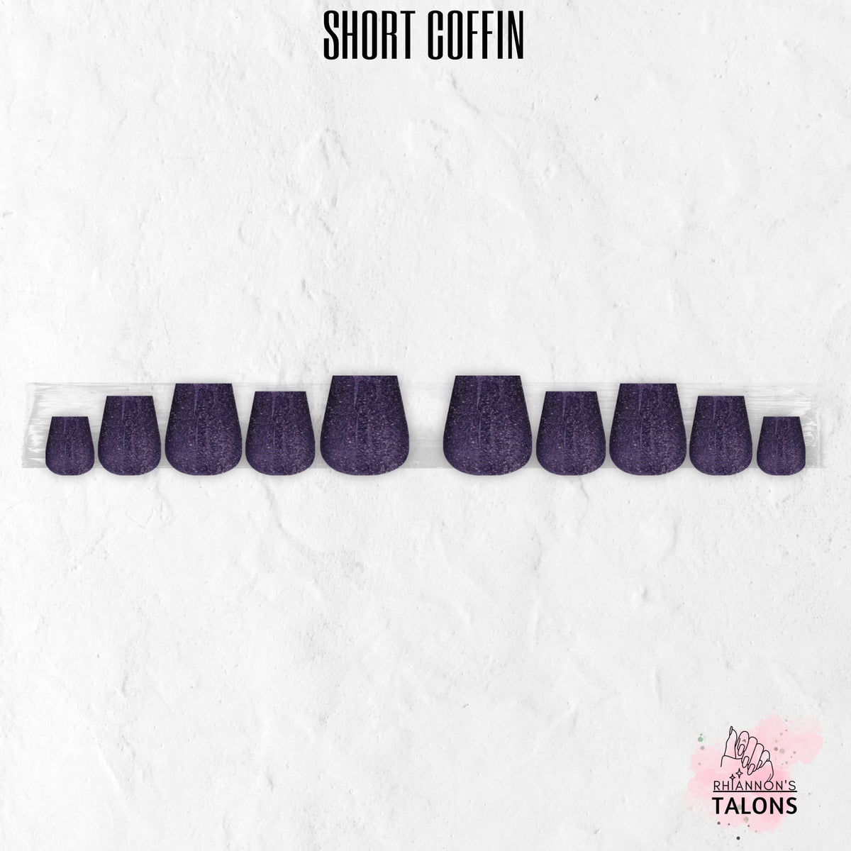 Witching Hour dark glitter press-on nails